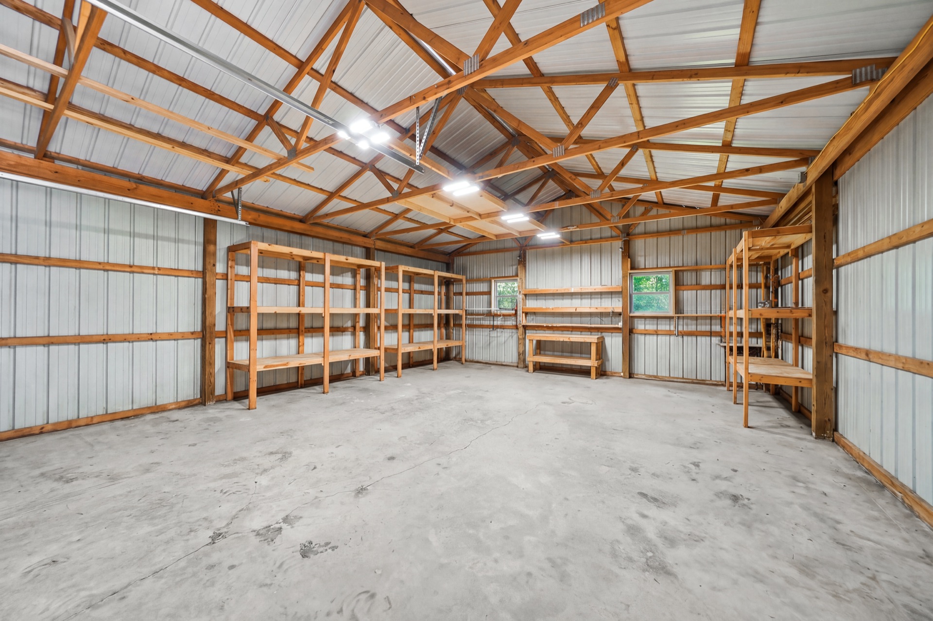 The same workshop cleared of movable clutter